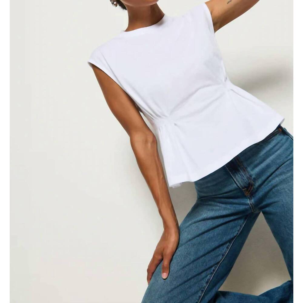 NEW NATION LTD meg sleeveless pleated top in white - Picture 4 of 5